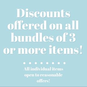 Bundle 3+ items for a private offer discount!